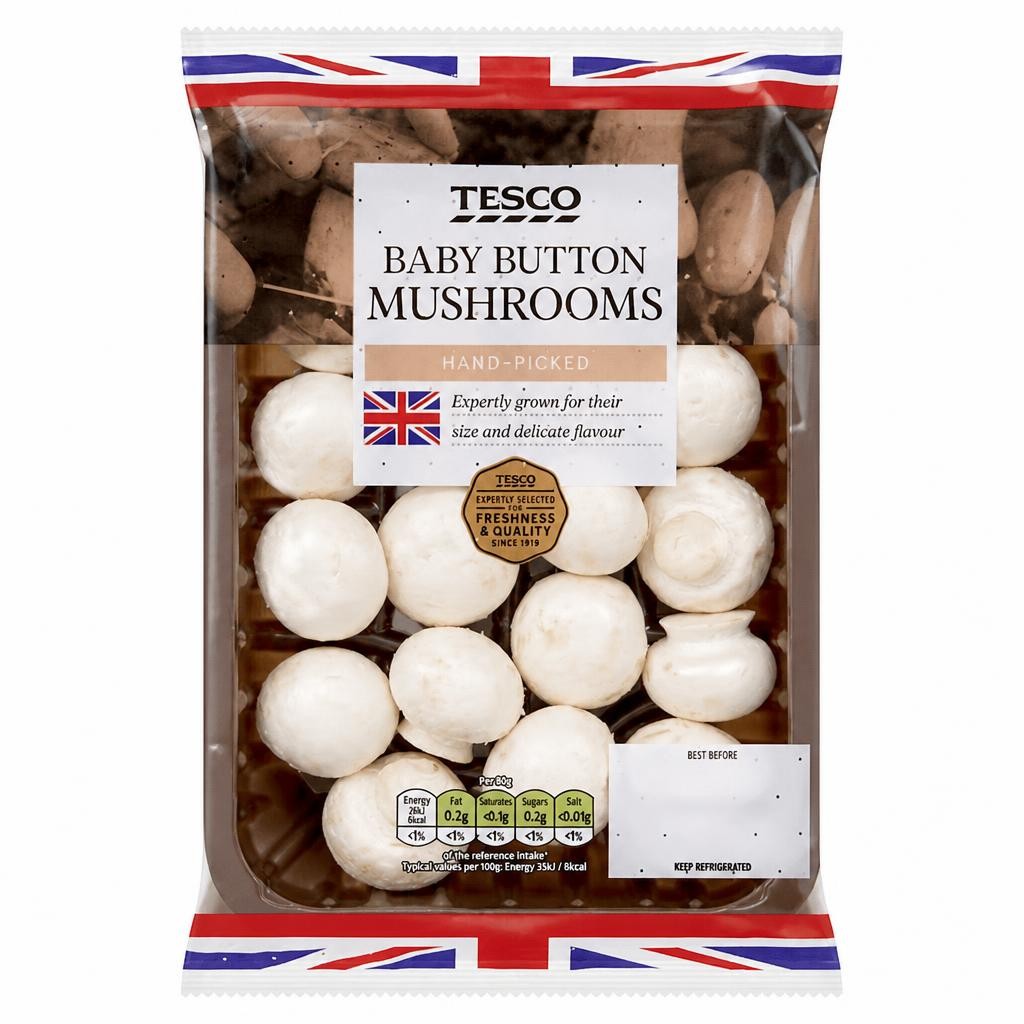 Tesco Baby Button Mushrooms 200G