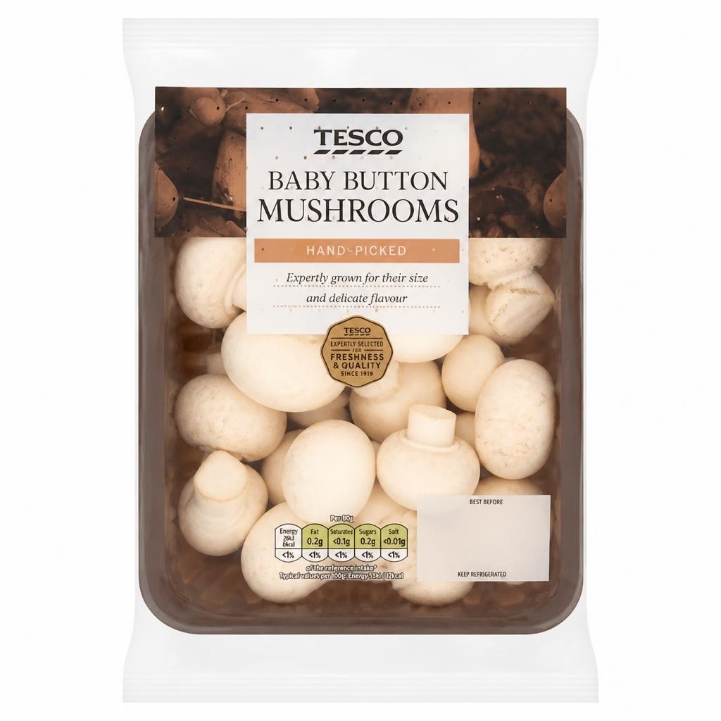 Tesco Baby Button Mushrooms 200G