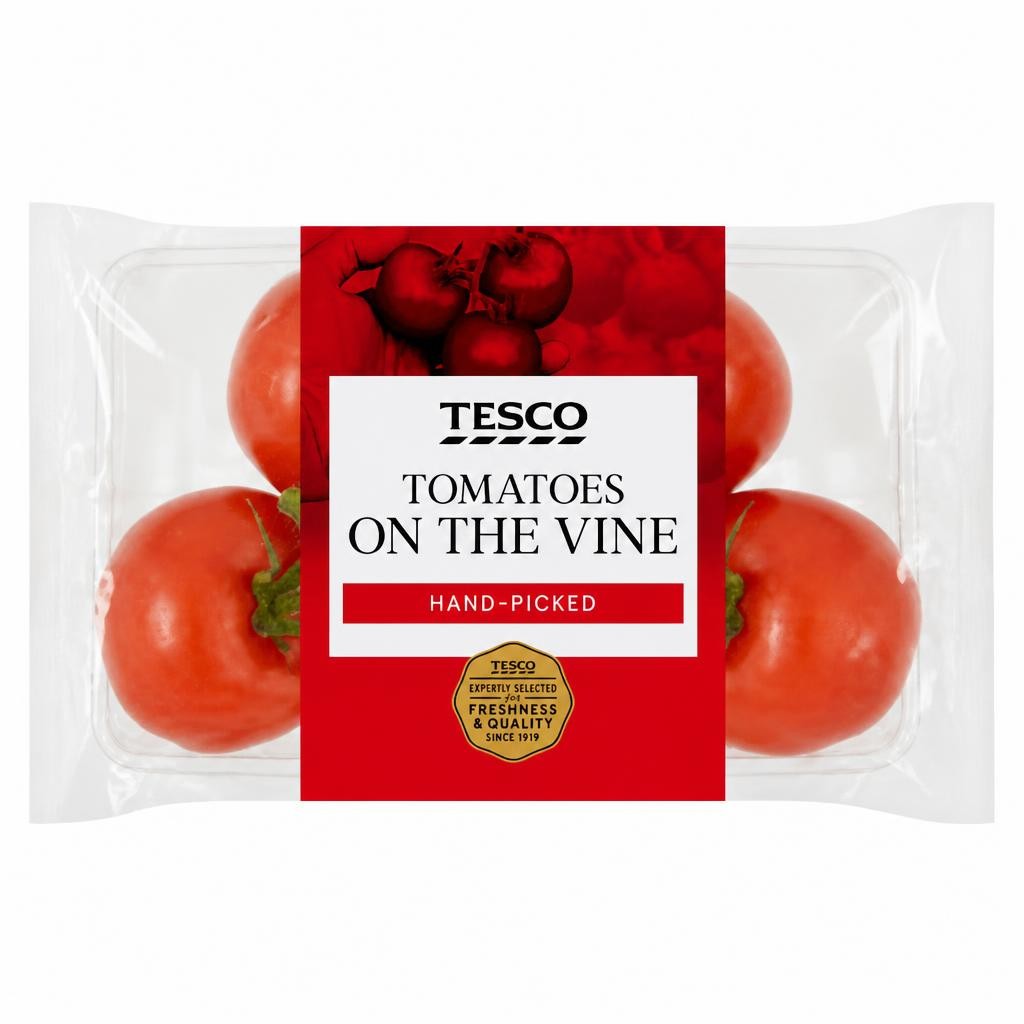 Tesco Tomatoes On The Vine 500G
