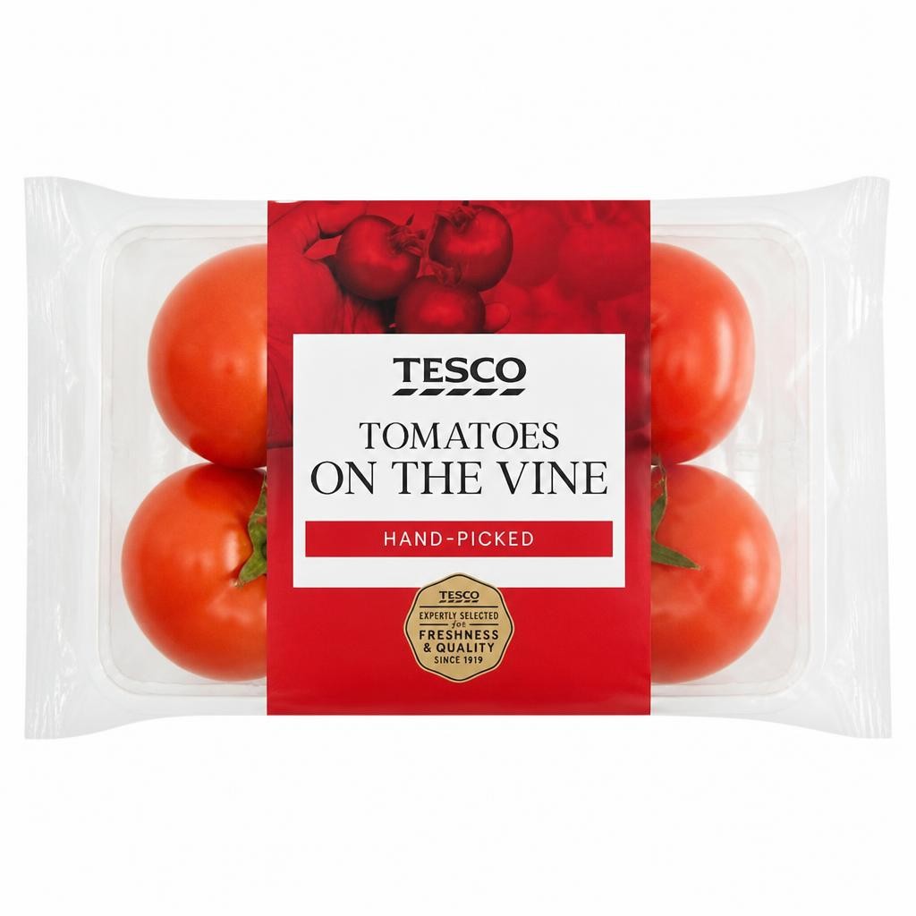 Tesco Tomatoes On The Vine 500G