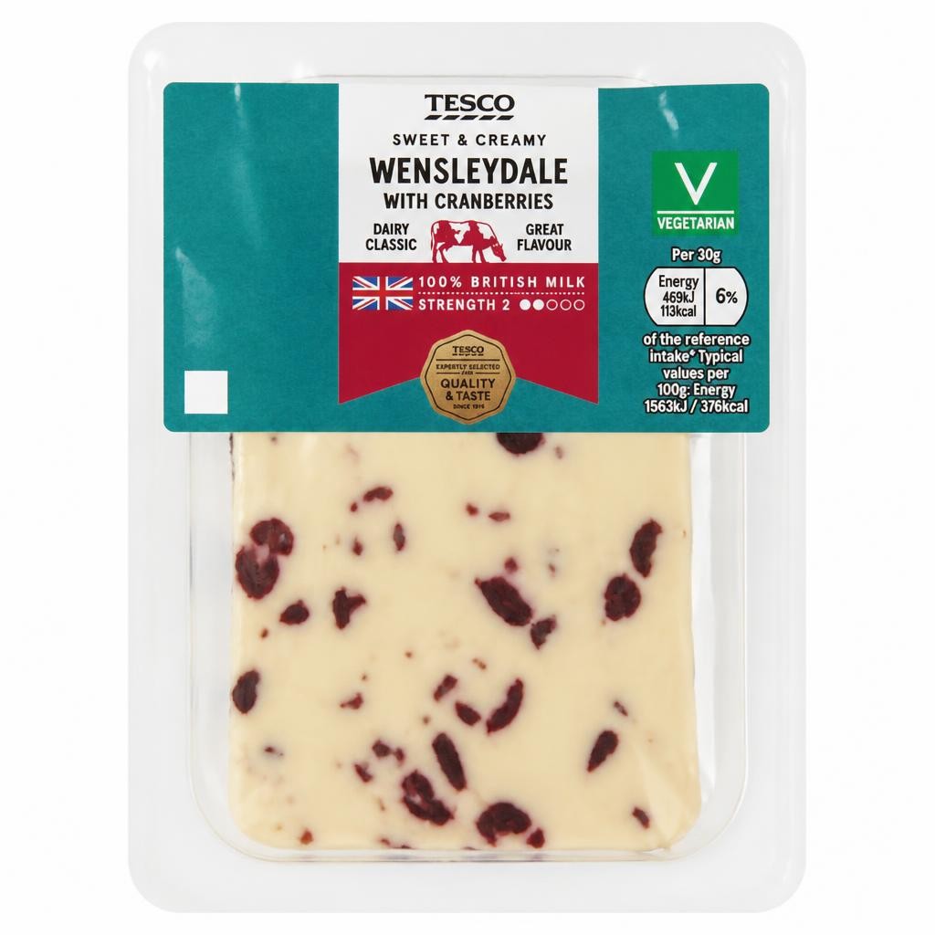 Tesco Wensleydale Cheese with Cranberries 200g