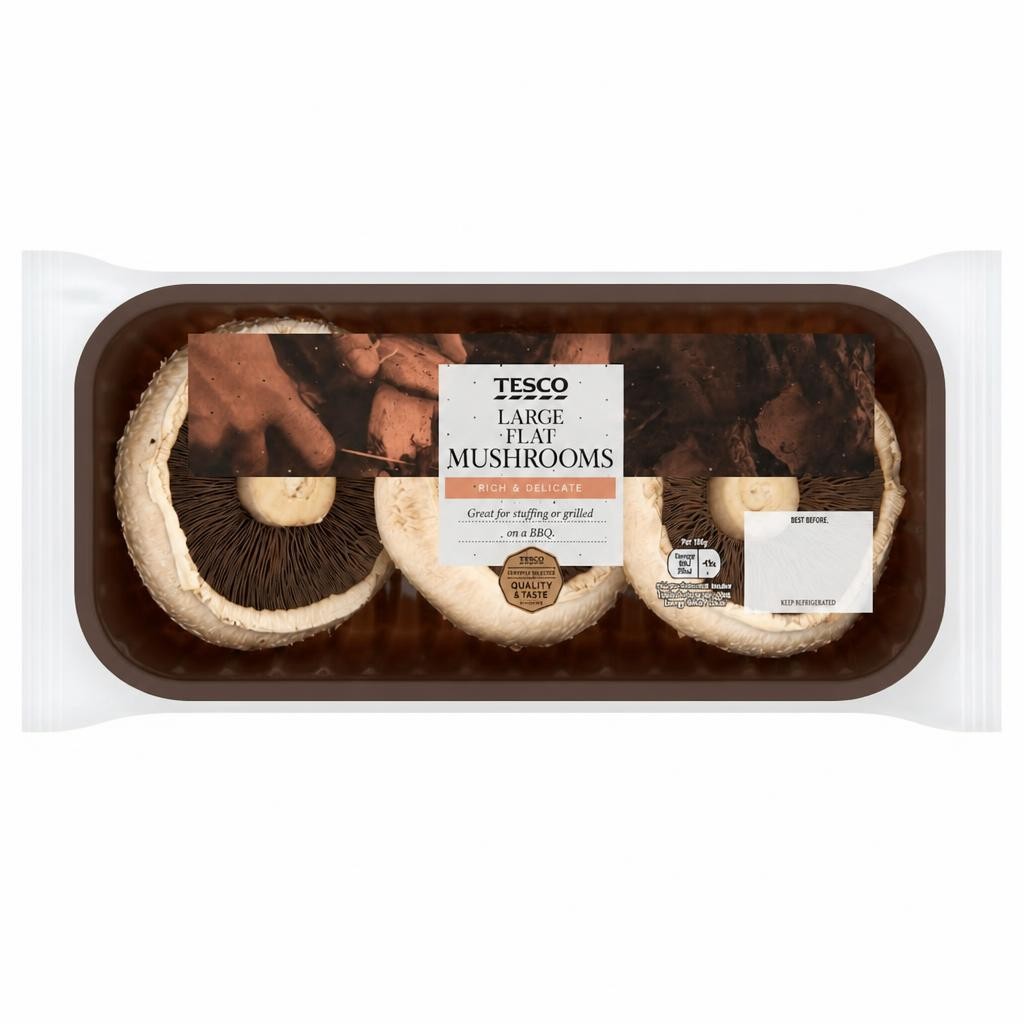Tesco Large Flat Mushrooms 250G
