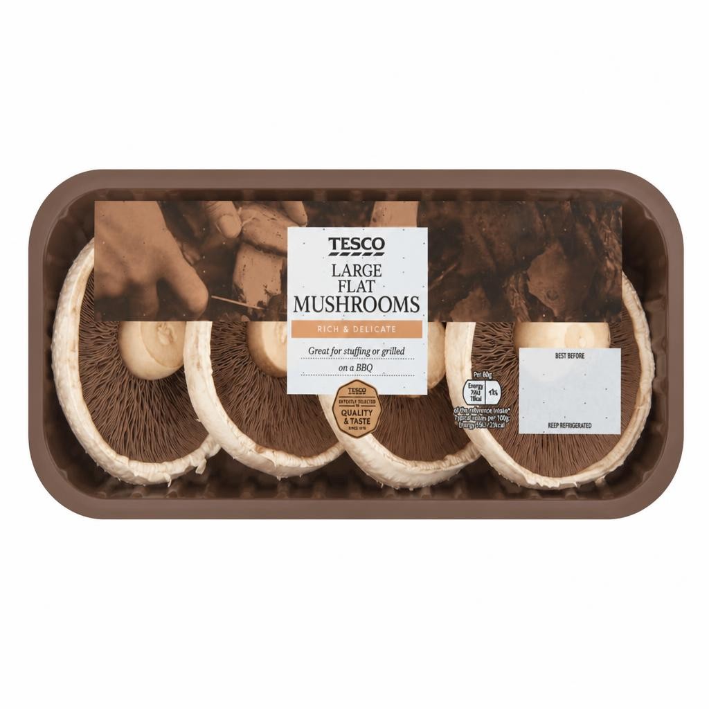 Tesco Large Flat Mushrooms 250G