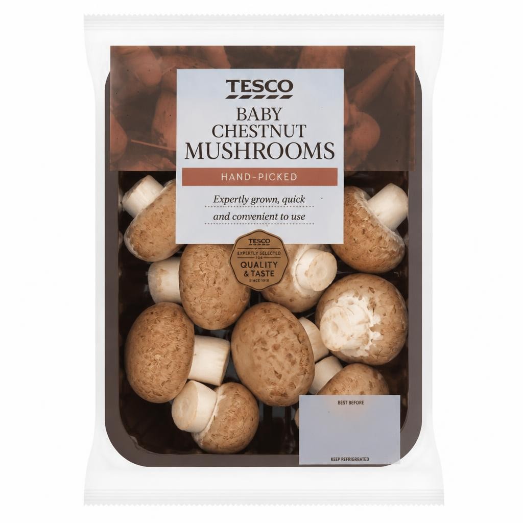 Tesco British Baby Chestnut Mushrooms 150g