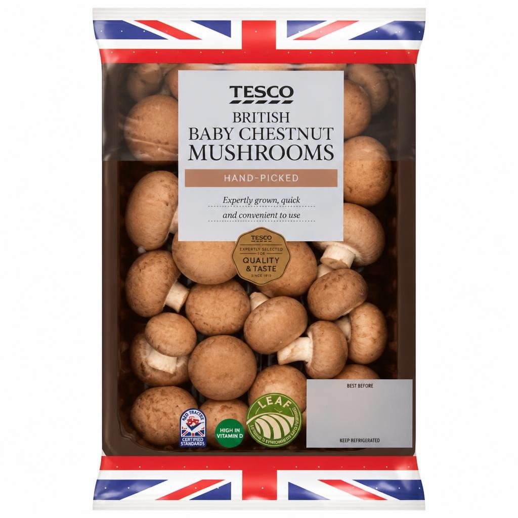 Tesco British Baby Chestnut Mushrooms 150g