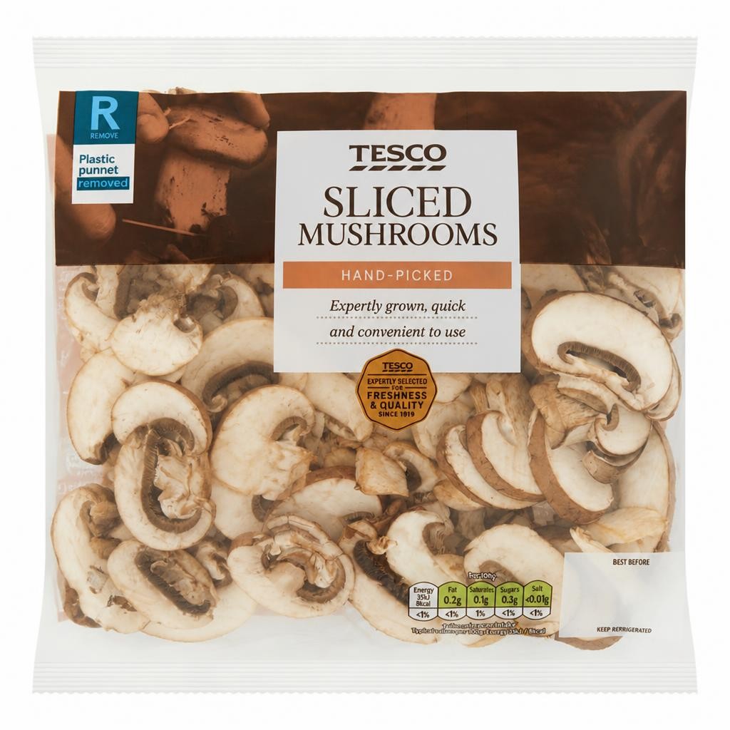 Tesco Sliced Mushrooms 250G