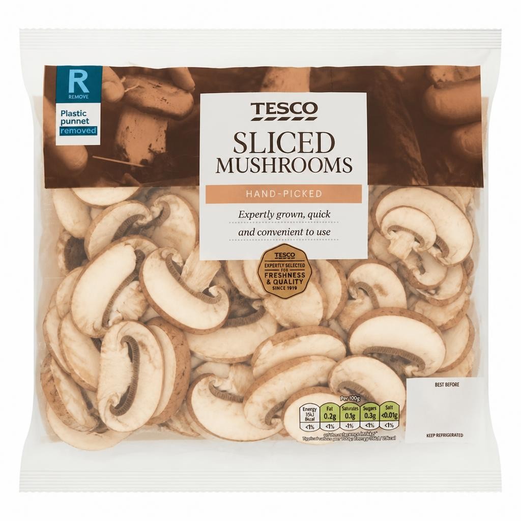 Tesco Sliced Mushrooms 250G