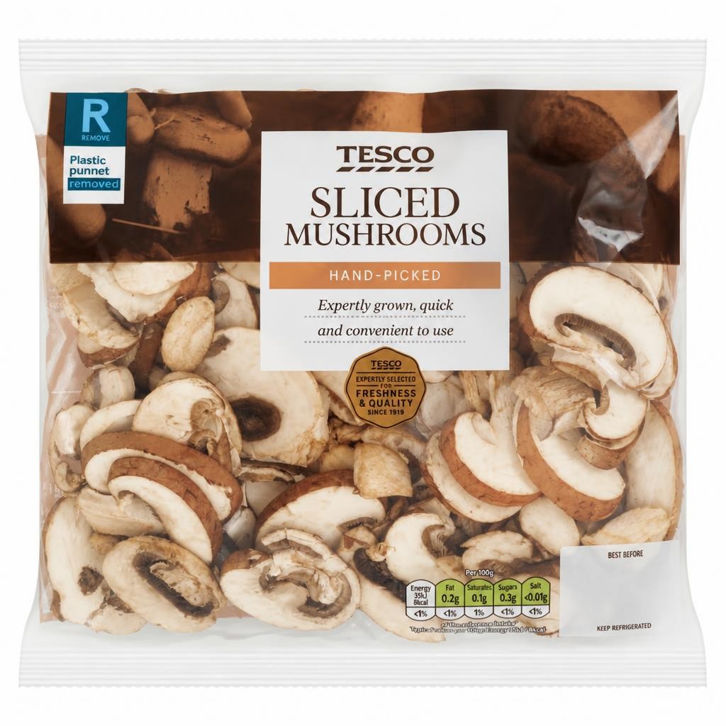 Tesco Sliced Mushrooms 250G