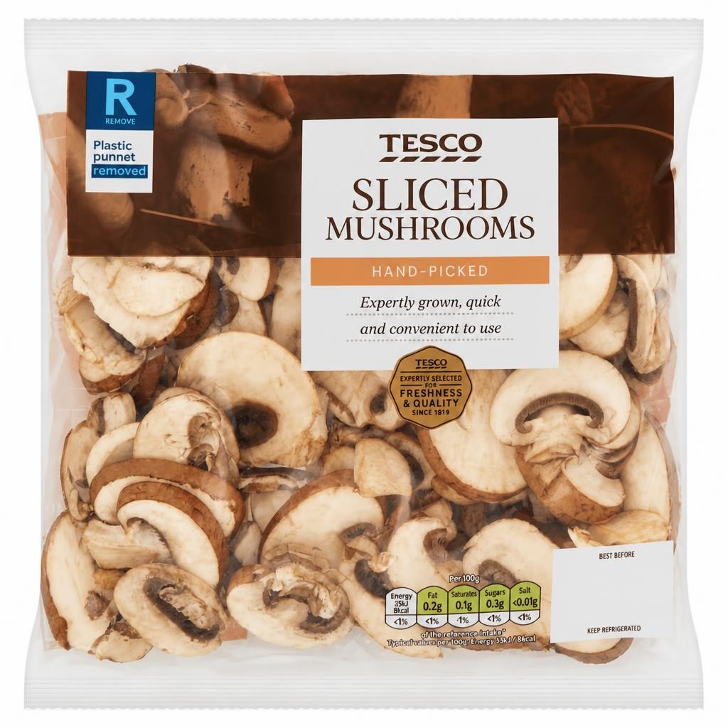 Tesco Sliced Mushrooms 250G