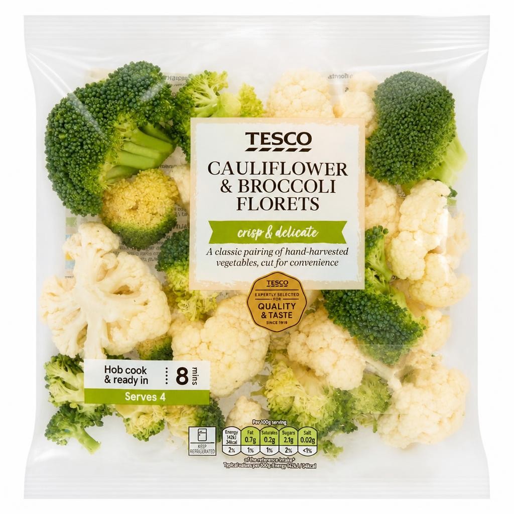 Tesco Cauliflower & Broccoli Florets 400G (M)