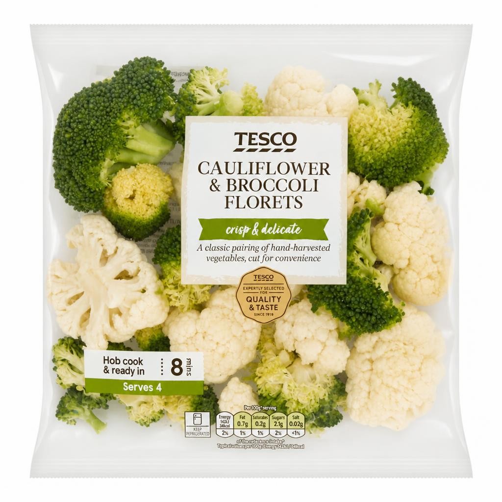 Tesco Cauliflower & Broccoli Florets 400G (M)