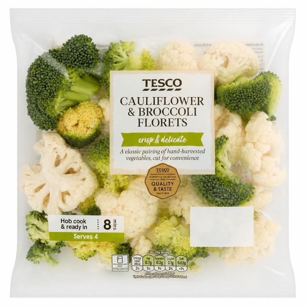 Tesco Cauliflower & Broccoli Florets 400G (M)