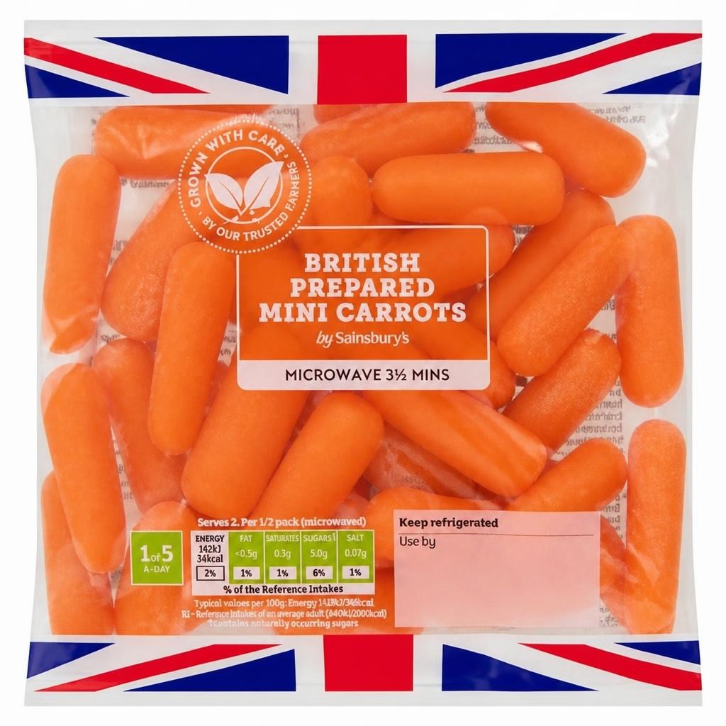 Sainsbury's Ready Prepared Mini Carrots 240g