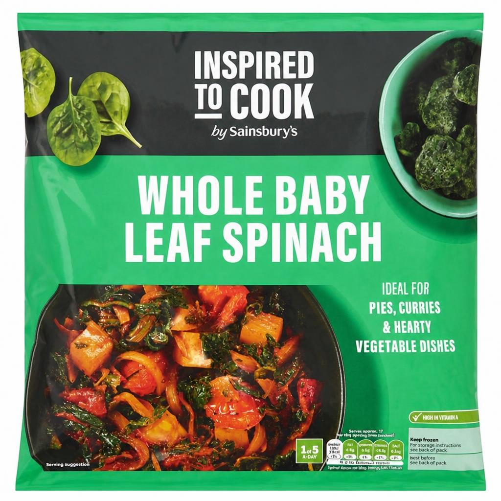 Sainsbury's Baby Whole Leaf Spinach 900g