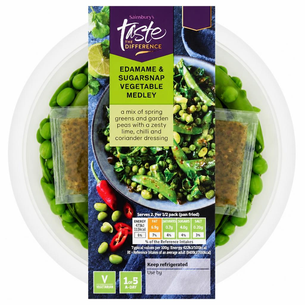 Sainsbury's Edamame & Sugarsnap Vegetable Medley, Taste the Difference 225g