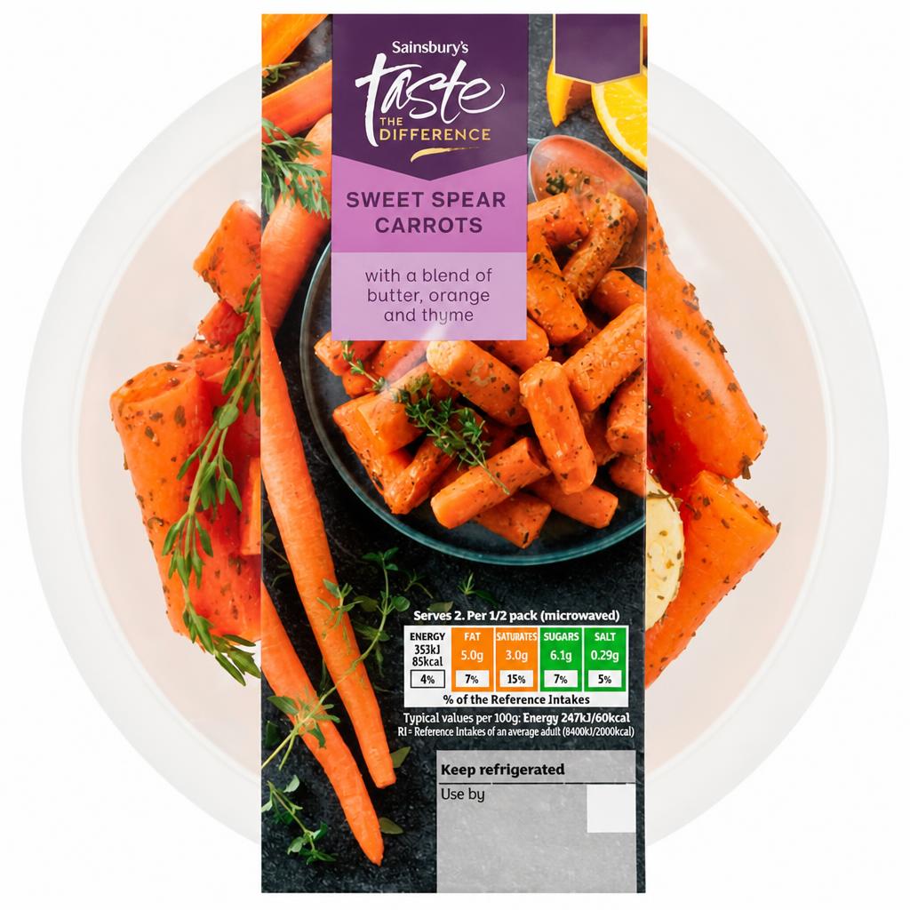 Sainsbury's Sweetspear Carrots with a Blend of Butter, Orange & Thyme, Taste the Difference 300g