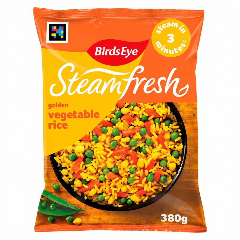 Birds Eye 2 x 380g Steamfresh Golden Microwave Rice Steam Bags