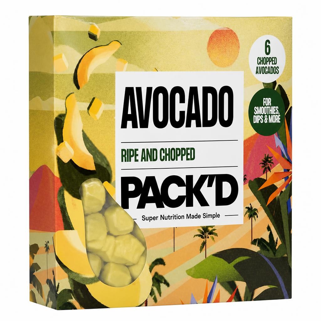 PACK'D Ripe & Chopped Avocado 300g (Serves 6)