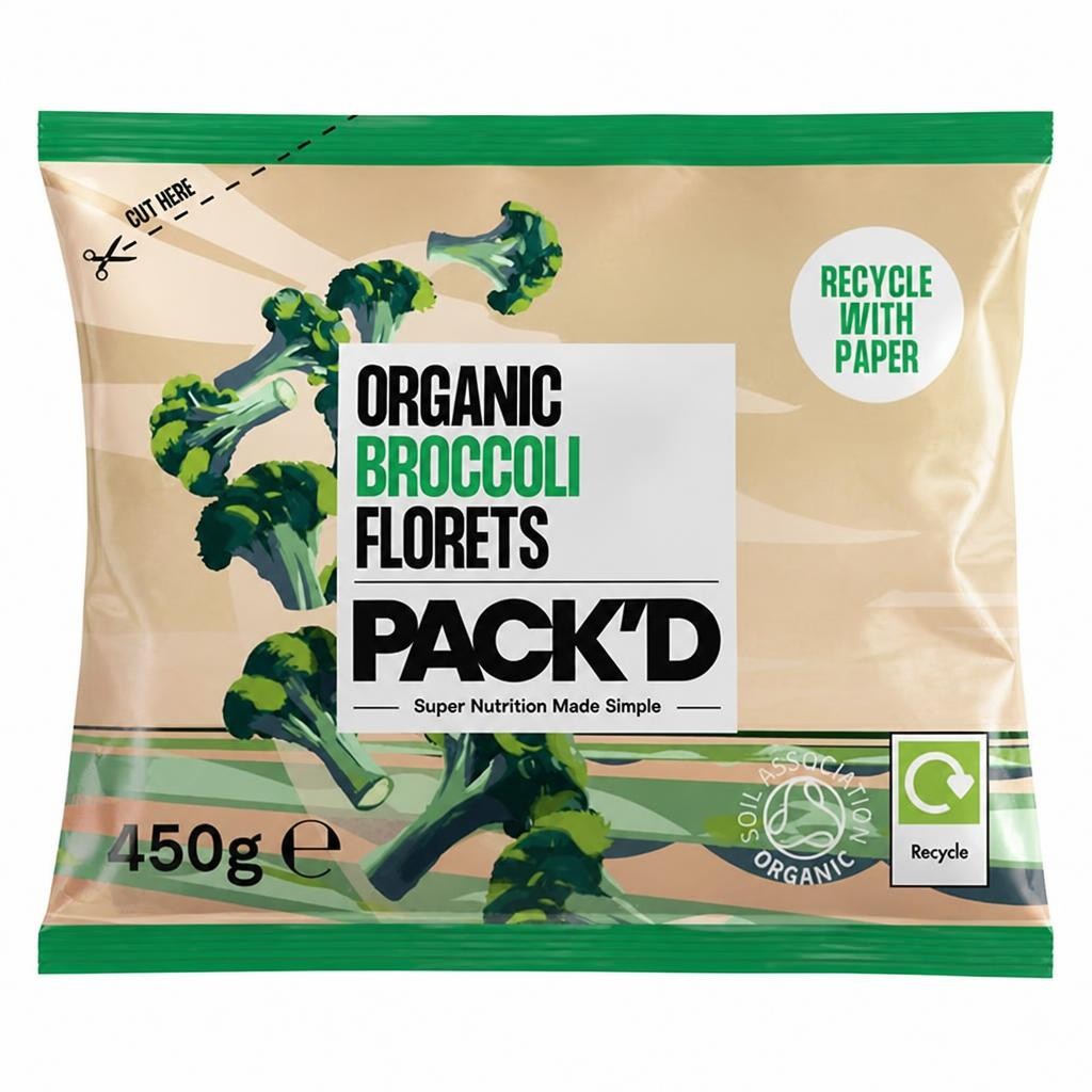 PACK'D Organic Broccoli Florets 450g