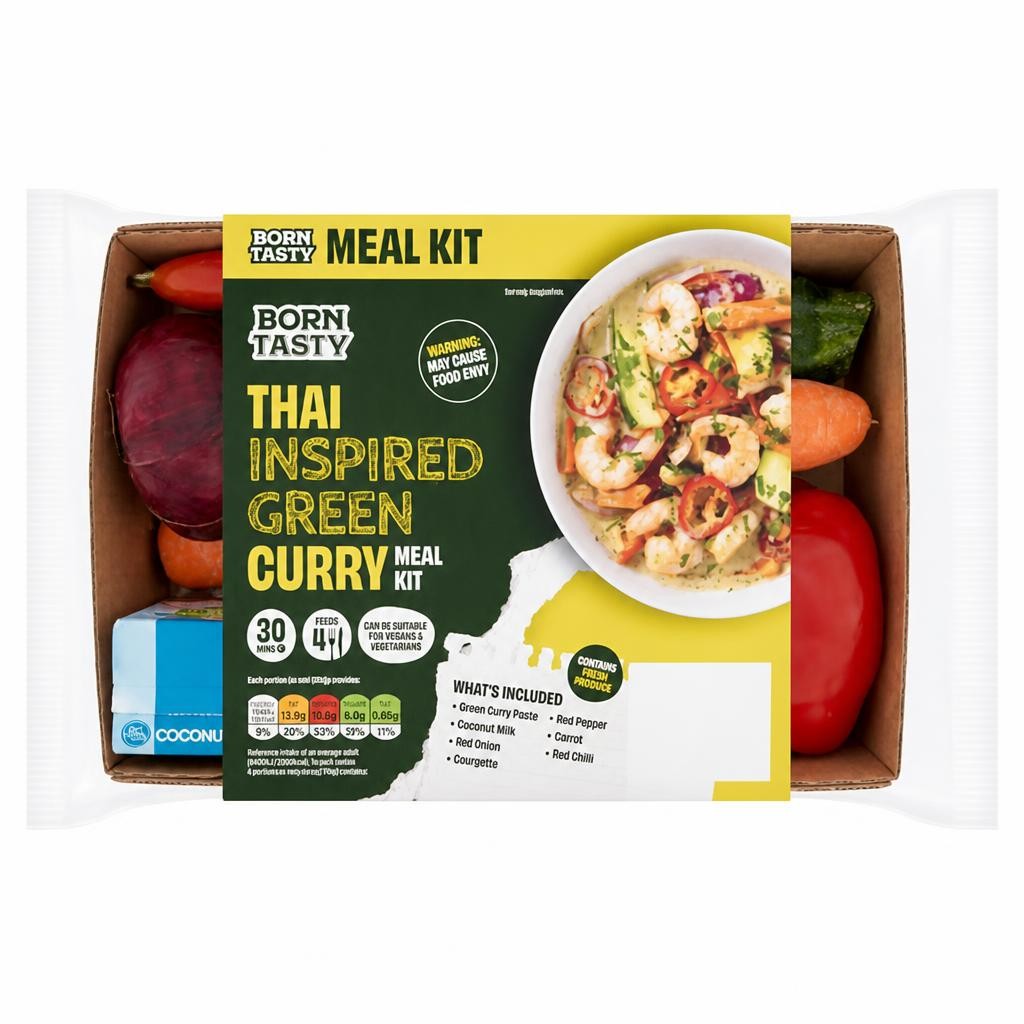 Born Tasty Thai Inspired Green Curry Meal Kit 930g