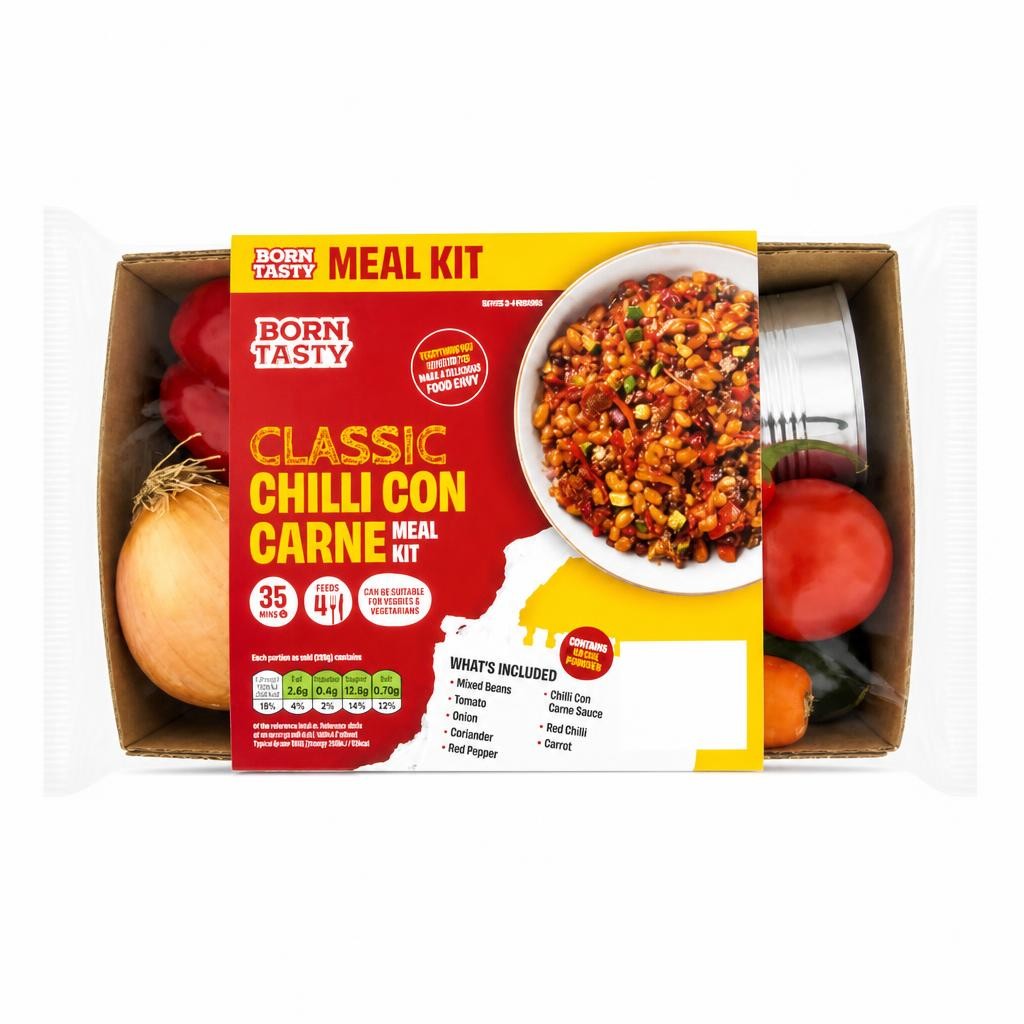 Born Tasty Classic Chilli Con Carne Meal Kit 1190g