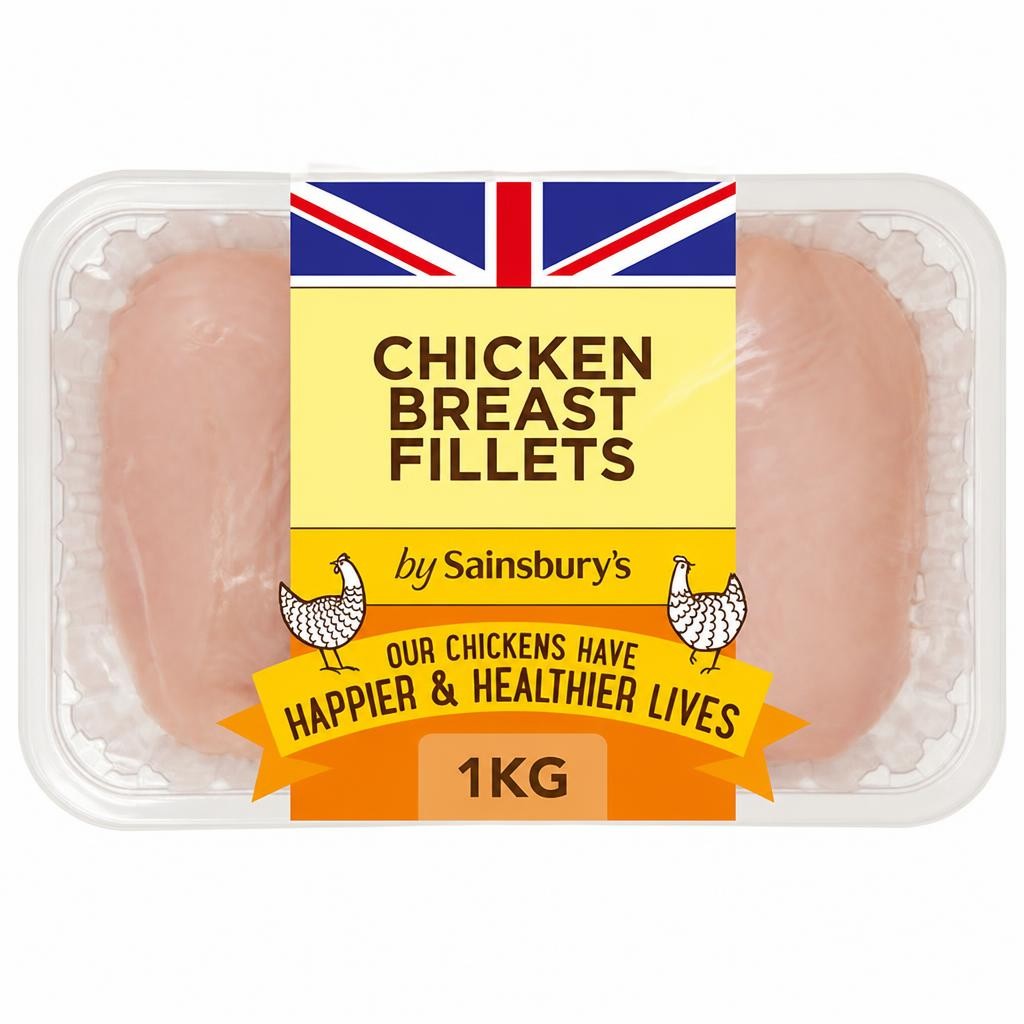 Sainsbury's 1kg British Fresh Skinless & Boneless Chicken Breast Fillets
