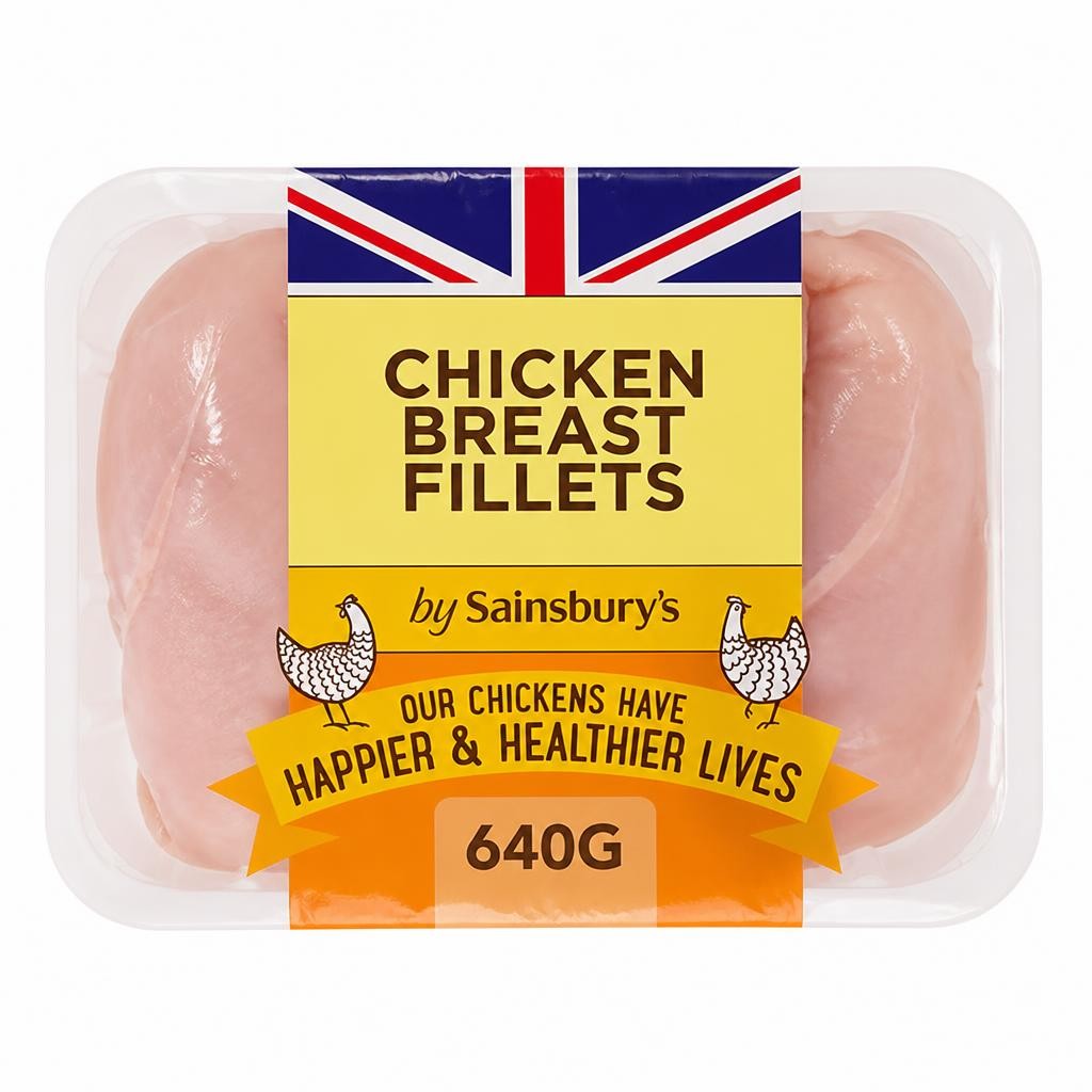 Sainsbury's 640g British Fresh Skinless & Boneless Chicken Breast Fillets