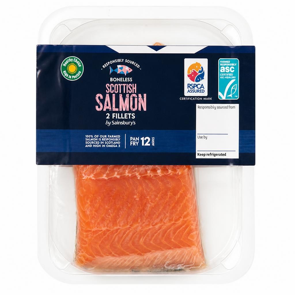 Sainsbury's Skin on ASC Scottish Salmon Fillets x2 240g