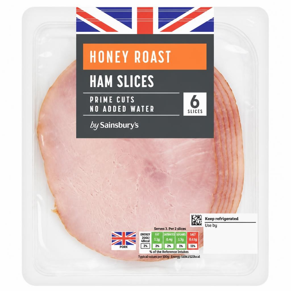 Sainsbury's 6 Honey Roast Ham Slices 120g