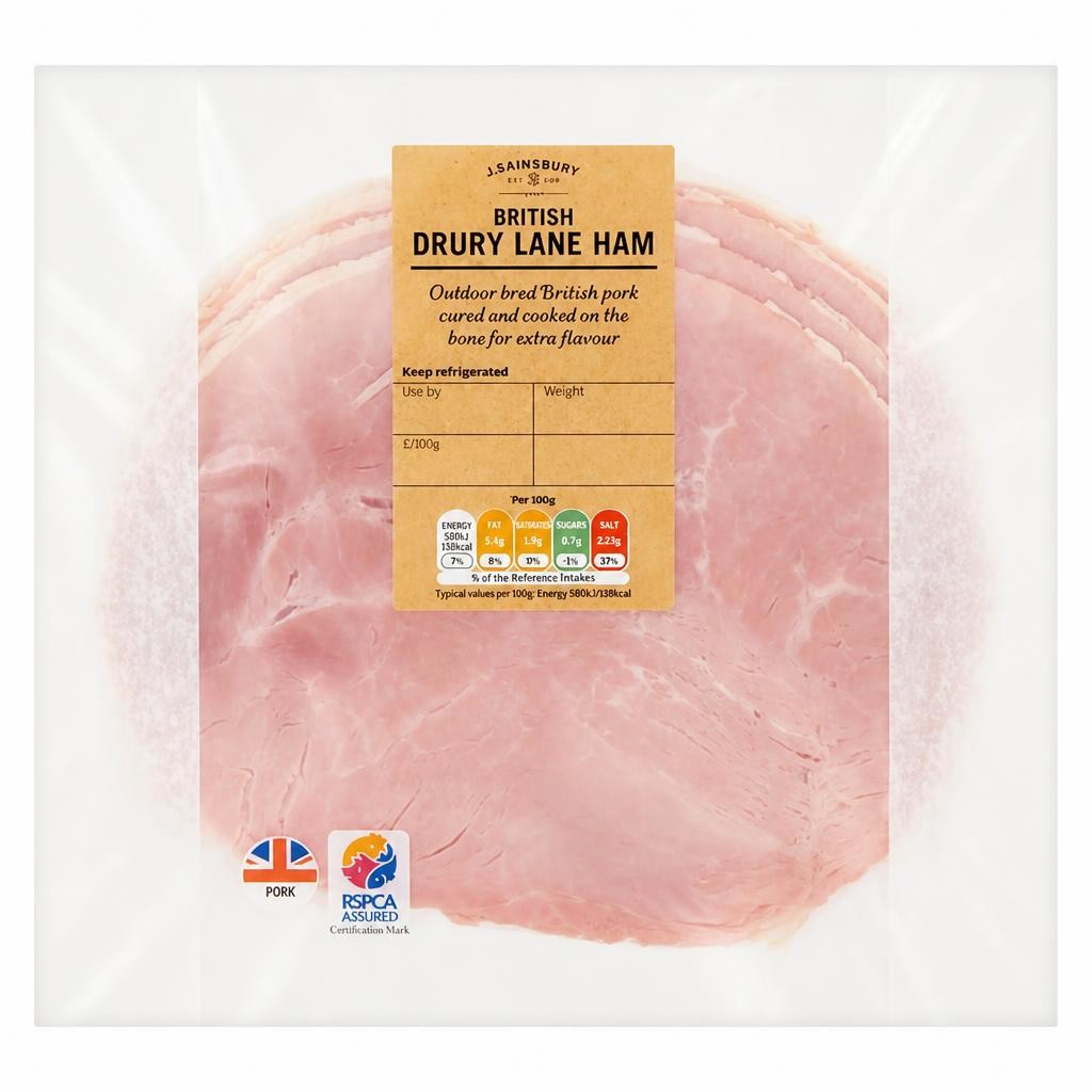 Deli Express British Drury Lane Cooked Ham Slices x4 150g