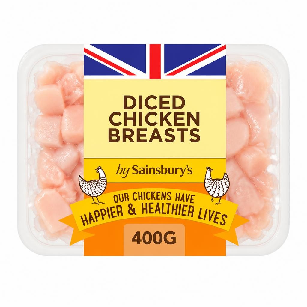 Sainsbury's 400g British Fresh Diced Chicken Breast