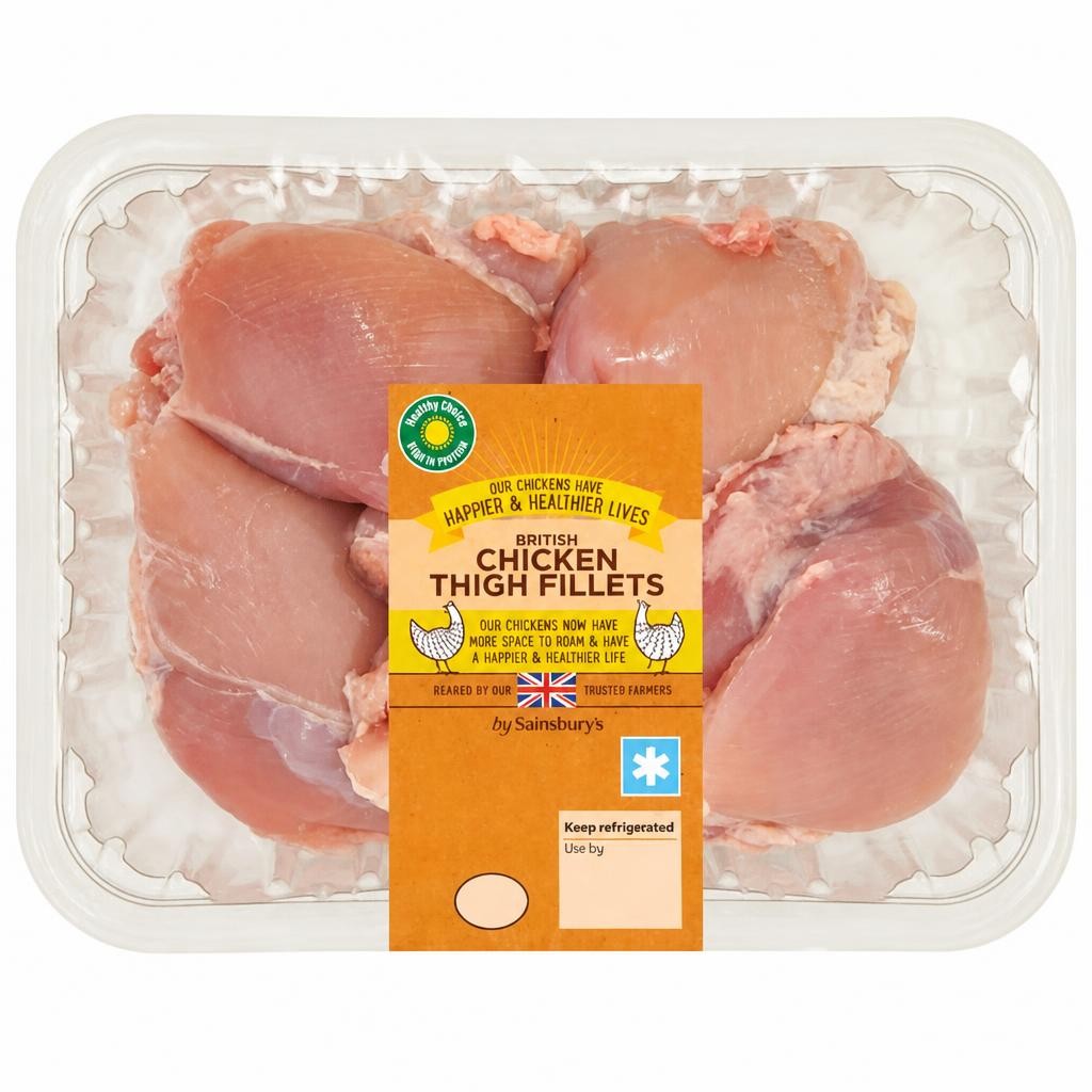 Sainsbury's 640g British Fresh Skinless & Boneless Chicken Thigh Fillets