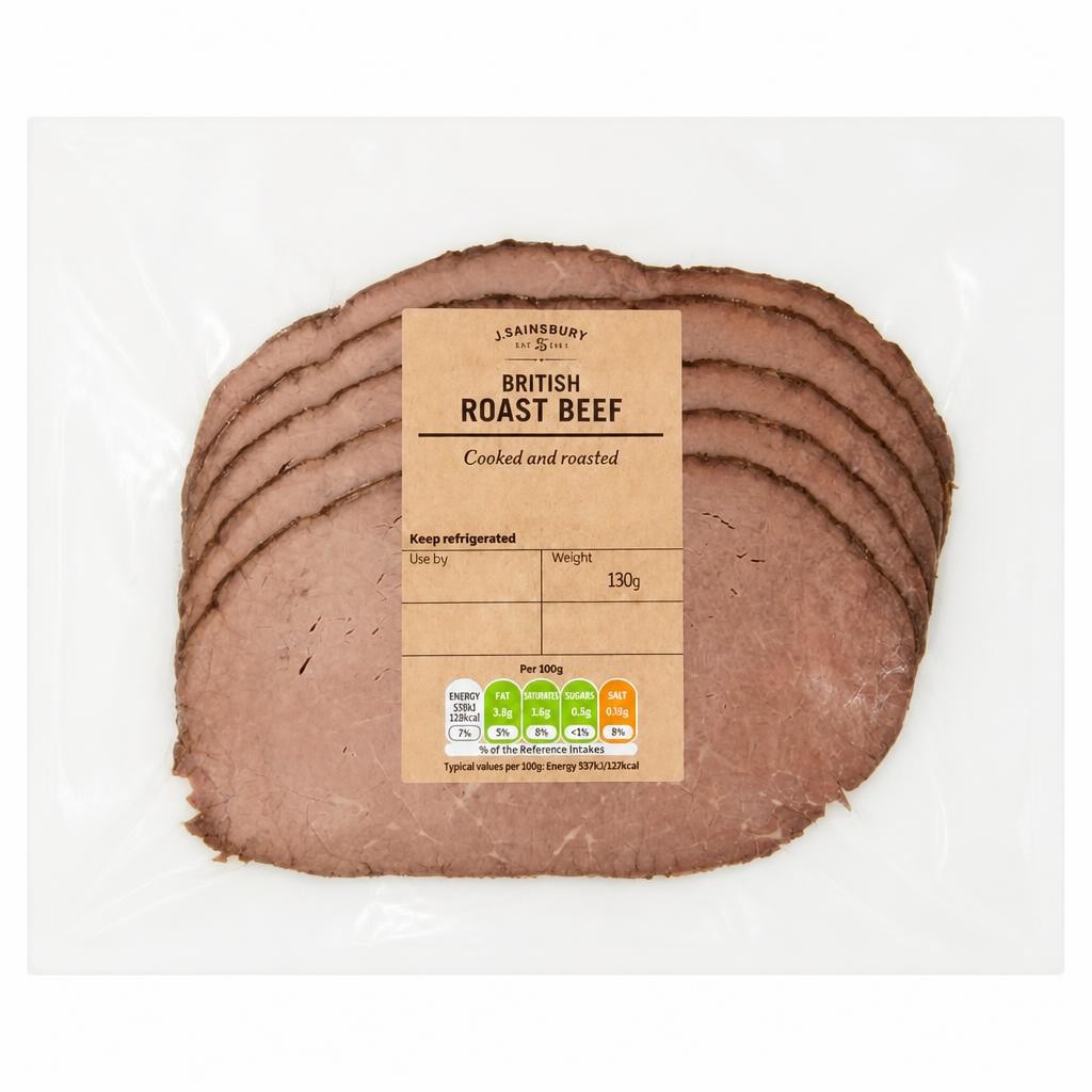 Deli Express Roast Cooked British Beef Slices x5 130g