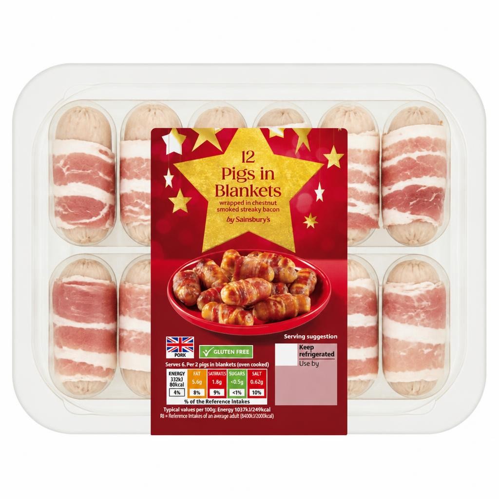 Sainsbury's Butcher's Choice British Pork & British Bacon Pigs In Blankets x12 260g
