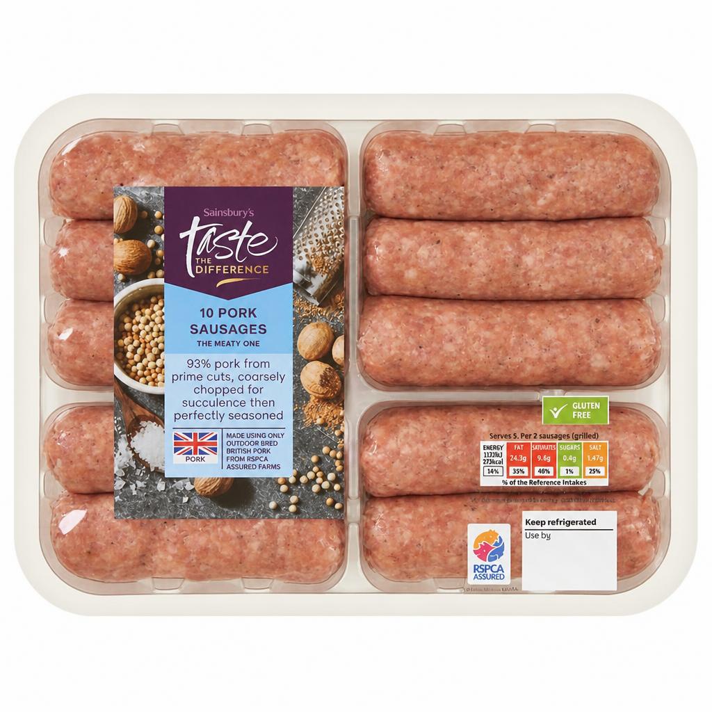Sainsbury's Pork Sausages, Taste the Difference x10 667g