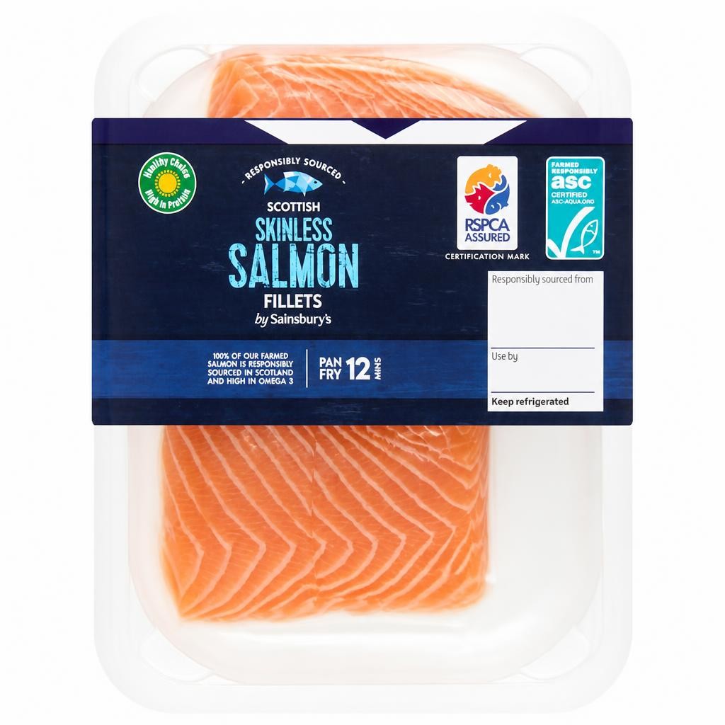 Sainsbury's 2 Skinless Scottish Salmon Fillets 220g
