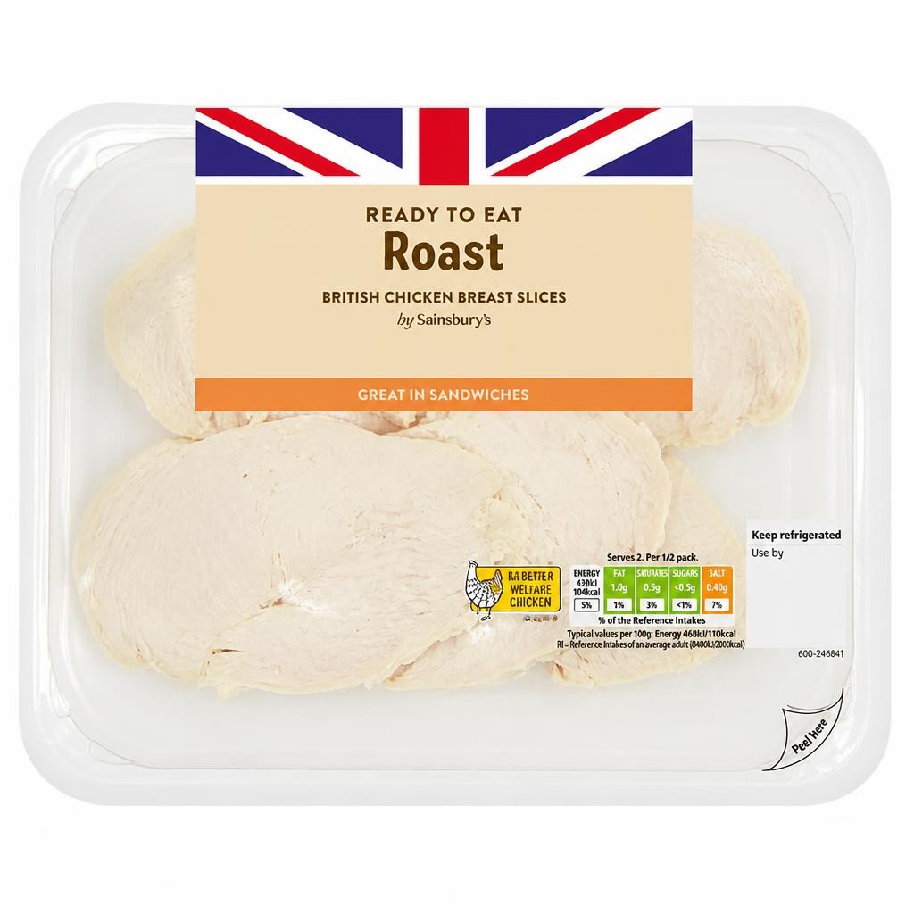 Sainsbury's Roast British Cooked Breast Chicken Slices 180g