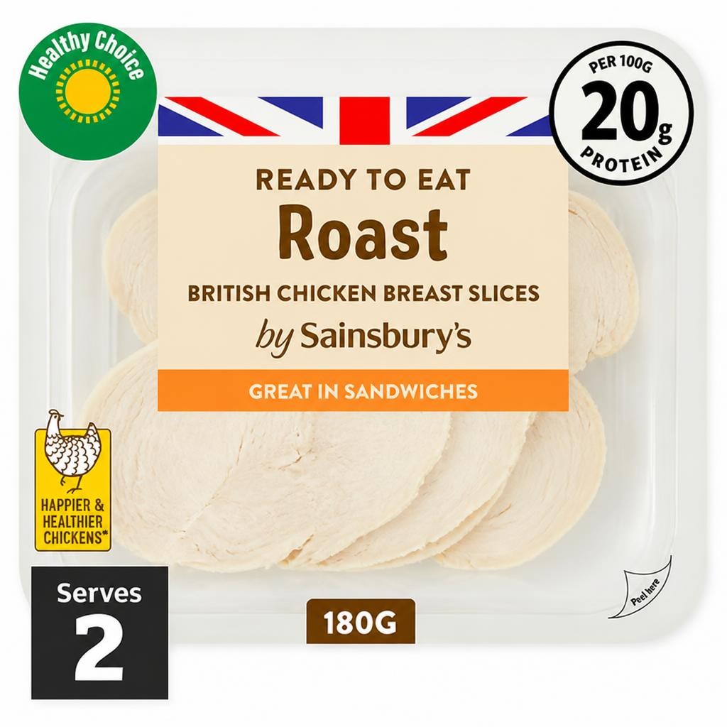 Sainsbury's Roast British Cooked Breast Chicken Slices 180g
