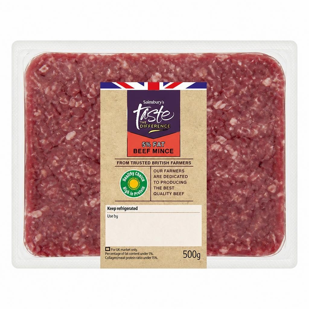 Sainsbury's British Beef Mince 5% Fat , Taste the Difference 500g