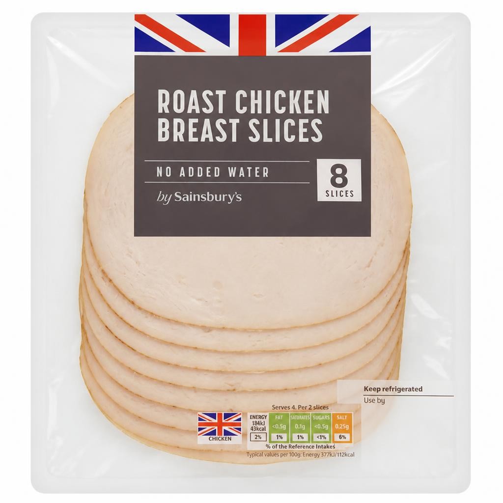 Sainsbury's 8 British Roast Chicken Breast Slices 135g