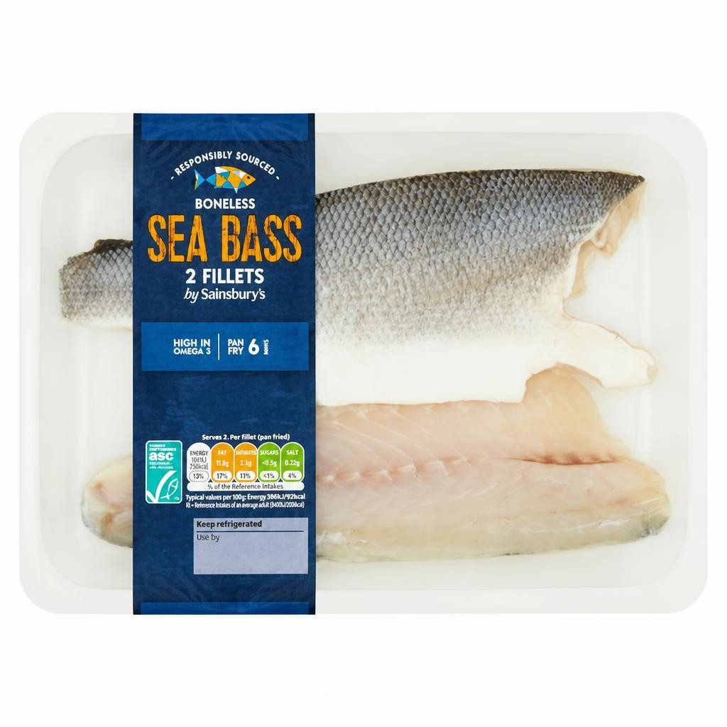 Sainsbury's Sea Bass Fillets ASC 180g