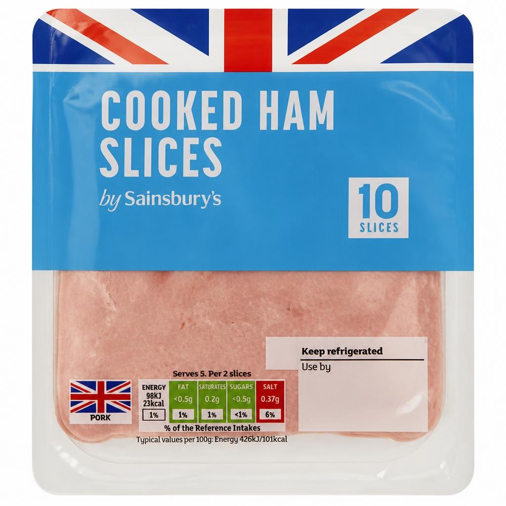Sainsbury's British Cooked Ham Slices x10 115g