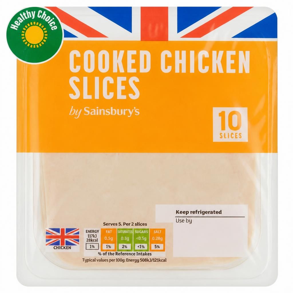 Sainsbury's 10 Cooked Chicken Slices 115g