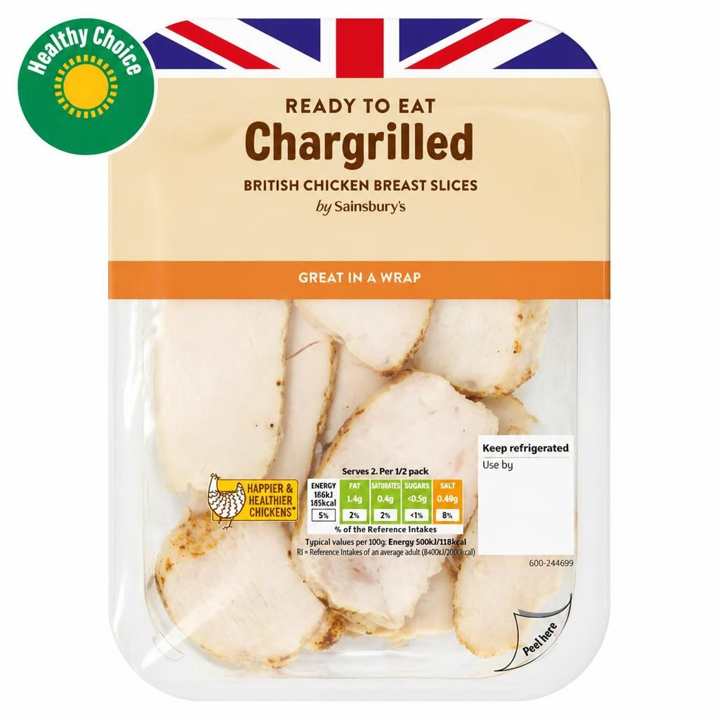 Sainsbury's Chargrilled British Chicken Breast Slices 180g