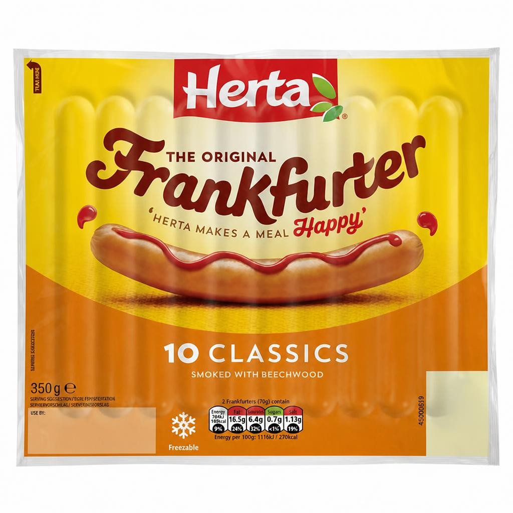 Herta Frankfurter Hot Dogs x10 350g