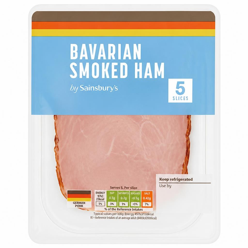 Sainsbury's German Bavarian Smoked Ham Slices x5 100g