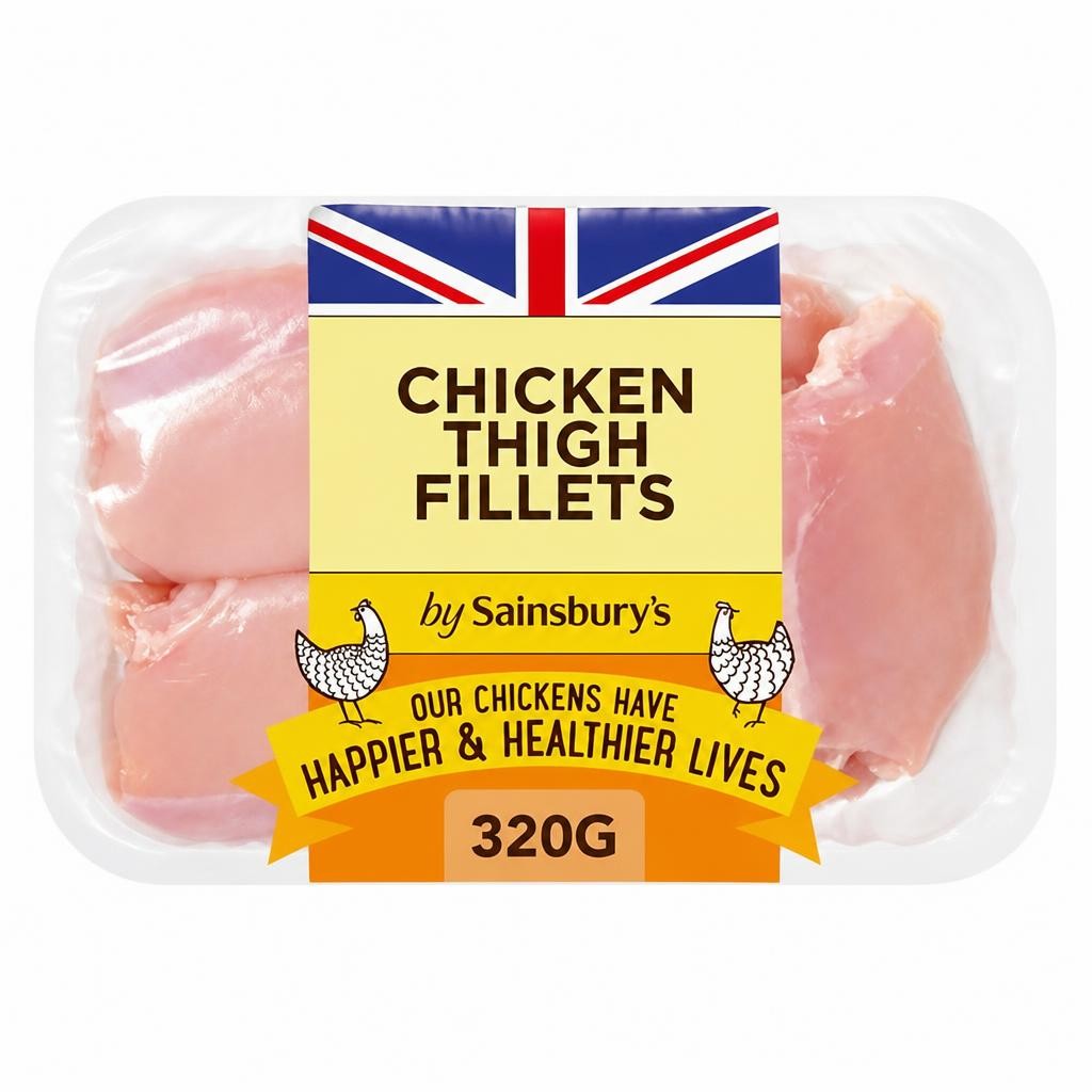 Sainsbury's 320g British Fresh Chicken Thigh Fillets Skinless & Boneless