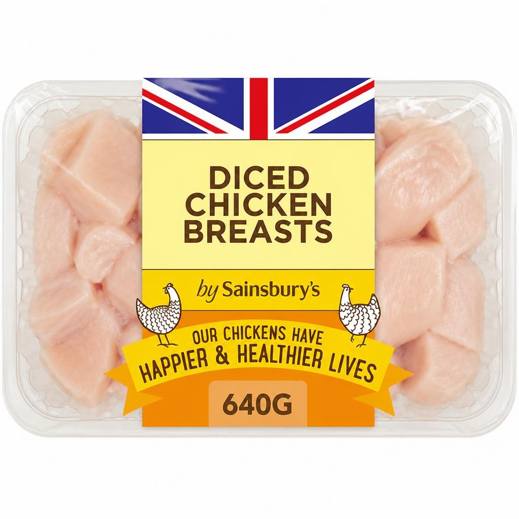 Sainsbury's 640g British Diced Chicken Breasts