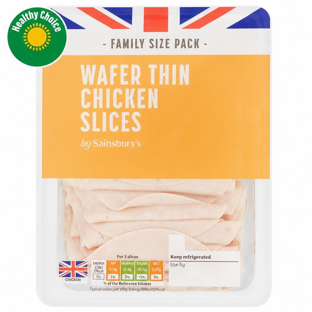 Sainsbury's British Wafer Thin Cooked Chicken Slices 400g