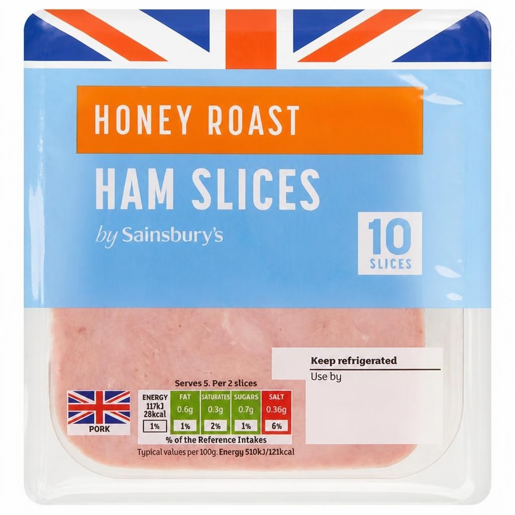 Sainsbury's British Cooked Honey Roast Ham Slices x10 115g